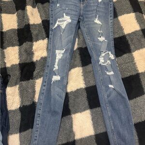 Hollister Light Blue Distressed Skinny Jeans